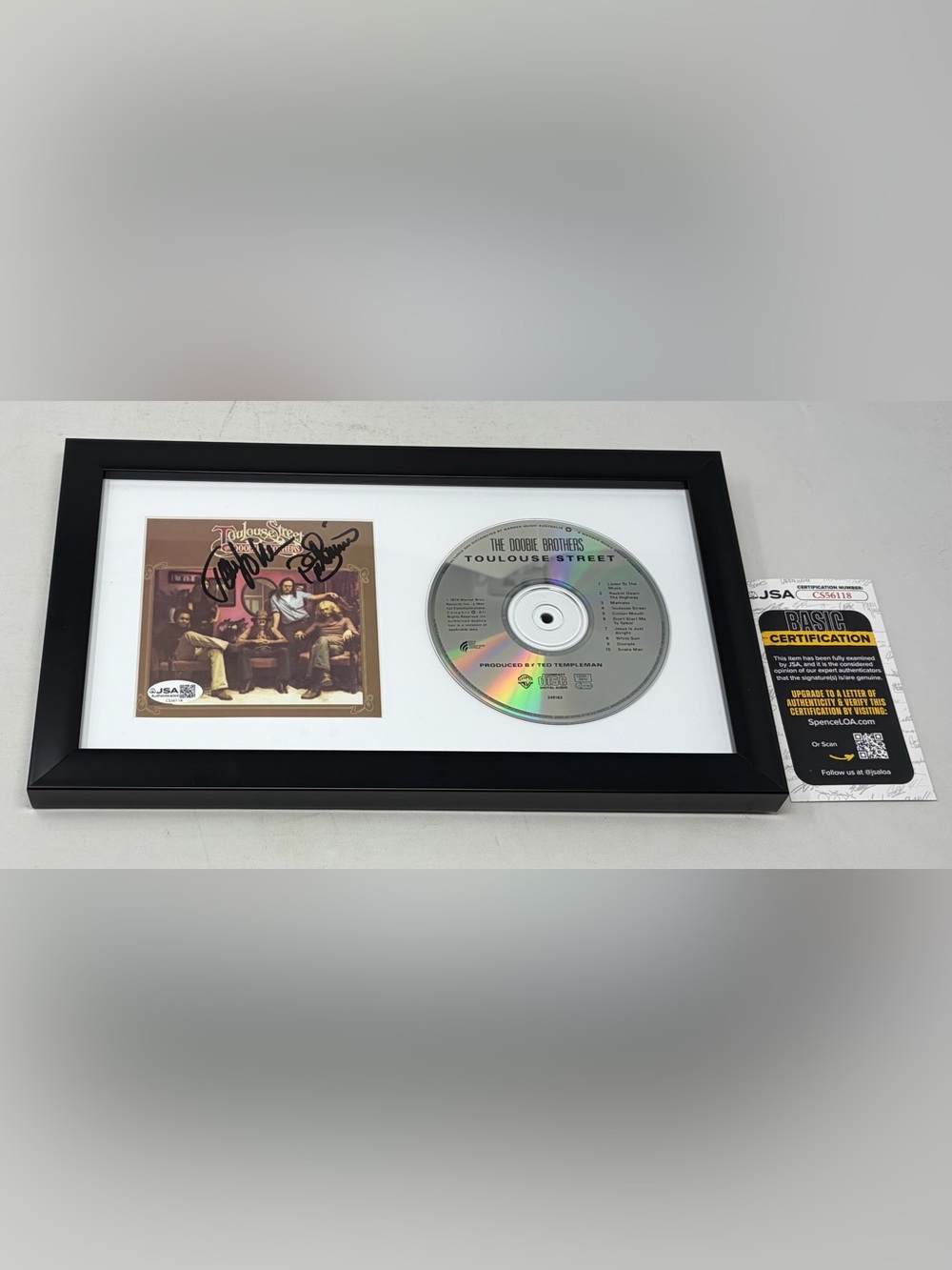 The Doobie Brothers signed Toulouse Street CD Cover Framed JSA COA
